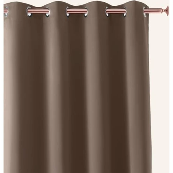 ROOM99 Vorhang mit Silberen Ösen Aura 140x240 cm Breite x Höhe Schiebegardinen Deko Modern Curtain Gardine Wohnzimmer Schlafzimmer Nugat, 1 Stück – Bild 3