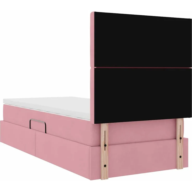 vidaXL LED-Speicherbett mit Matratze Rosa 90 x 200 cm Samt 3372764 – Bild 12