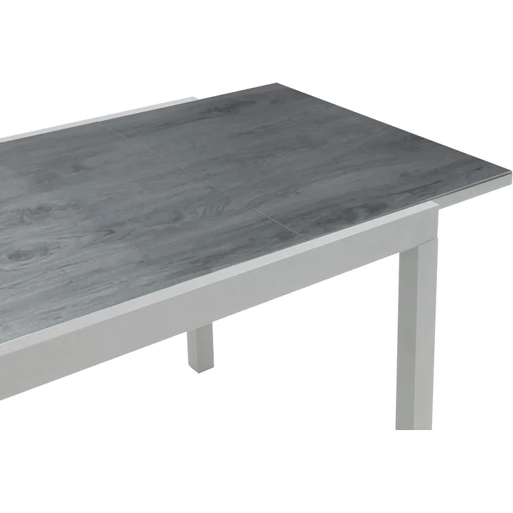 greemotion Ausziehtisch Monza, Glastischplatte, Keramiklook, 160/240 x 75 x 90 cm, Silber / Grau – Bild 6