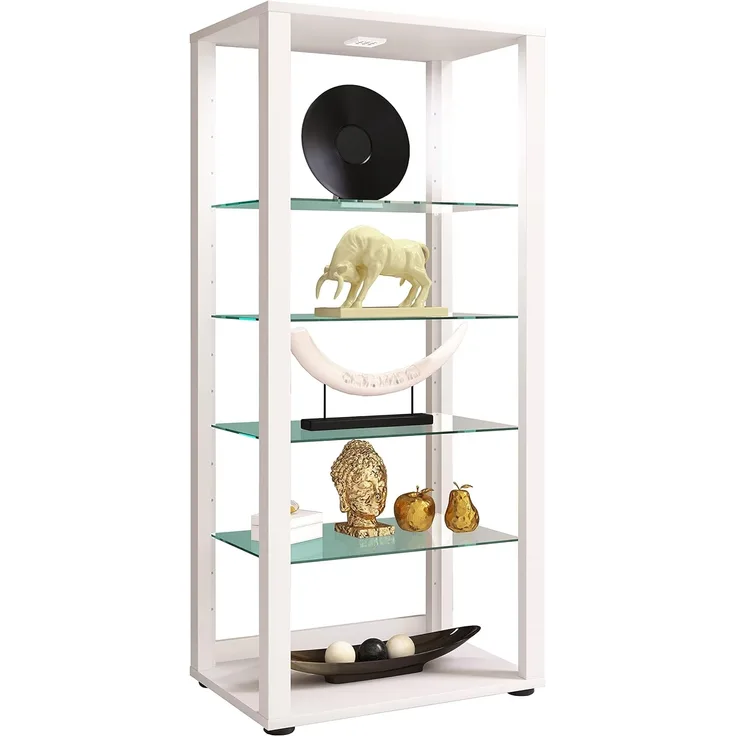 VCM Standvitrine Glasol 917668 weiß H. 115 x B. 52 x T. 35 cm
