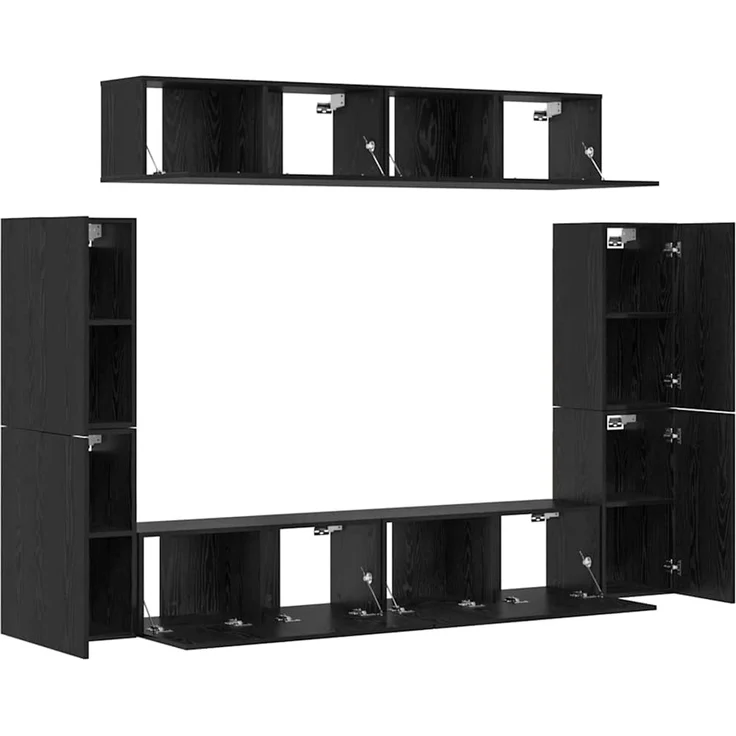 vidaXL TV-Schrank-Set 8 stk. 80 x 30 x 30 cm Schwarz Eichen-Optik 3393325 – Bild 7