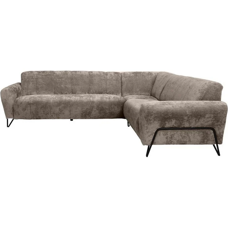 Beautysofa Ecksofa mit Metallbeine in schwarzer VOLARE L, mit höchstem Sitzkomfort, ohne Schlaffunktion – Bild 2