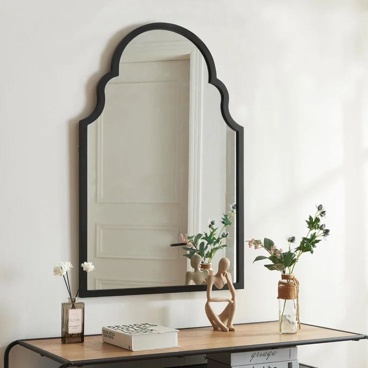 Wandspiegel Hämeenkyrö 90x60 cm Schwarz [en. casa]