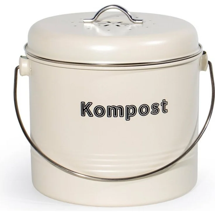 Zedelmaier Biomülleimer Biomülleimer Küche, Bio Mülleimer, Komposteimer Metall, Geruchsdicht mit Aktivkohlefiltern, Biomüll Retro 7L – Bild 4