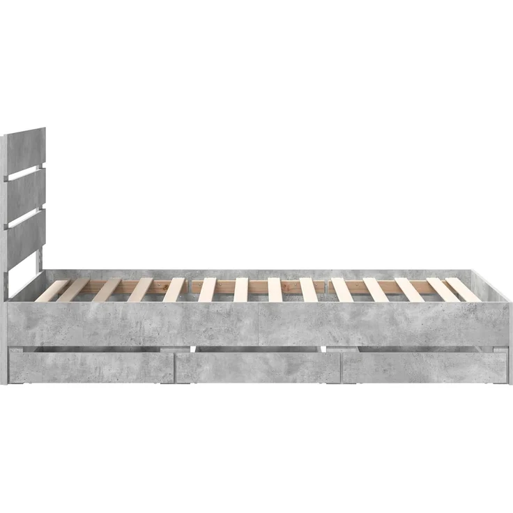 vidaXL Bettrahmen mit Schubladen Betongrau 90 x 190 cm Ingenieurs Holz 3411865 – Bild 9