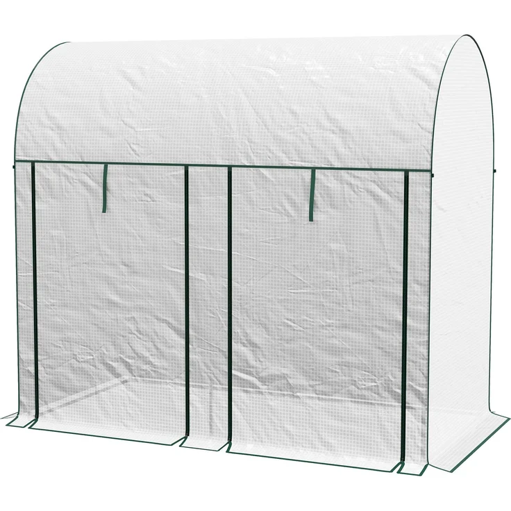 MELAYR, Gewächshaus, für, den, Außenbereich, mit, Doppeltür, mit, Reißverschluss, und, 200 x 100 x 178 cm, Weiß – Bild 2