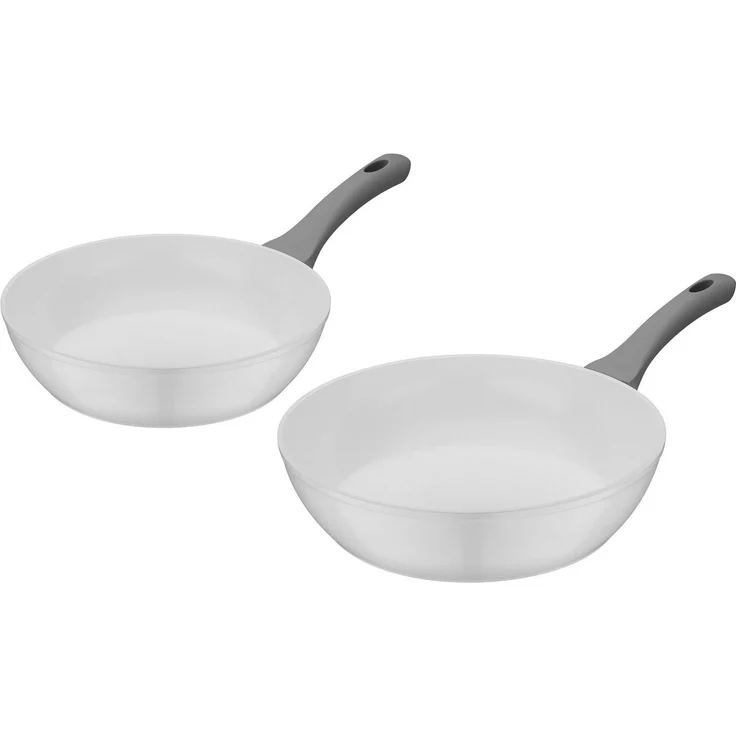 GSW Pfannen-Set Fiona, Aluminium (Set, 2-tlg, je 1 Pfanne Ø 24/28 cm, H: 6,8/7,3 cm, - 2,3/3,7 l), weiß, kratzfeste ILAG® CERAMIC-Veredelung, Induktion – Bild 3