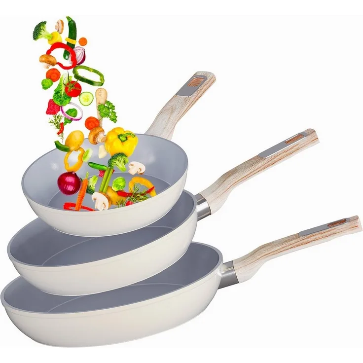 HOMELUX Pfannen-Set Pfanne 20/24/28 cm, 3tlg Bratpfanne, Pfanne Induktion, Aluminium (3-tlg, Pfannenset), Indukion