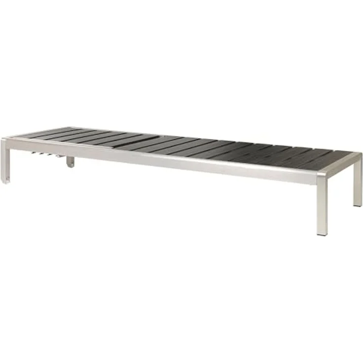 Beliani 'NARDO' Gartenliege verstellbar, Aluminium / Kunstholz, 29 x 198 x 64 cm, Schwarz – Bild 5