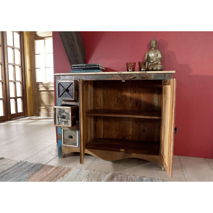Kommode Altholz 110x40x85 mehrfarbig lackiert NATURE OF SPIRIT #17 – Bild 4
