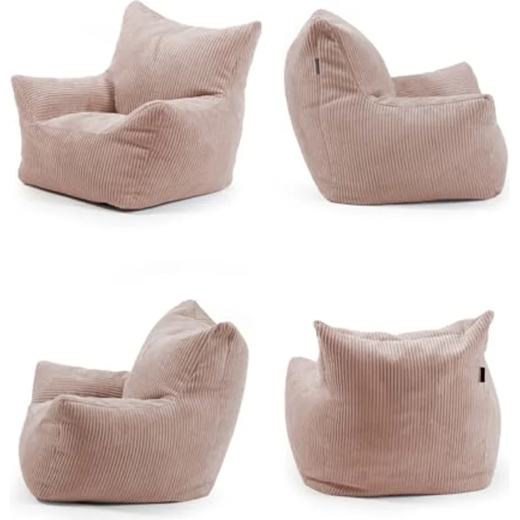 mokebo Der Pausenheld Kindersessel aus Cord, ergonomischer Kindersitzsack in Rosa für Kinder von 2 bis 6 Jahren – Bild 6