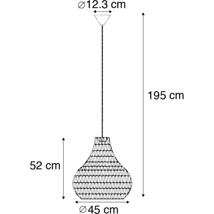 Qazqa Pendelleuchte Lina, ohne Leuchtmittel, E27, Weiß, Design, Seil, 1-flammig – Bild 2