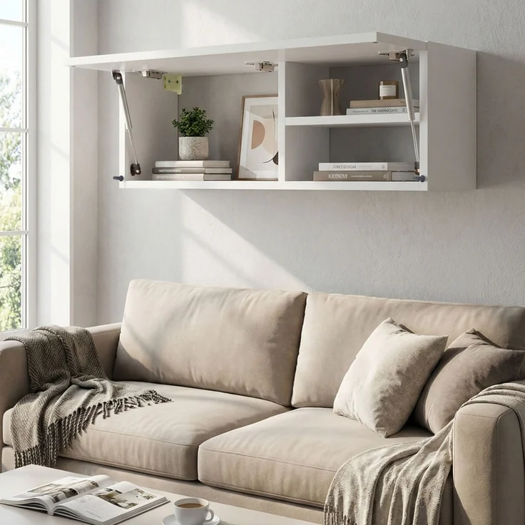 Home Nature Wohnkonzept Hängeschrank für Küche, Bad und Schlafzimmer aus Spanplatte, Weiß, 30 x 25 x 80 cm – Bild 4