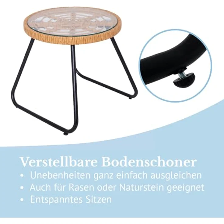 SVITA Balkonset AMALFI, Rattan, Outdoor, Sitzgruppe, Natur / Creme – Bild 7