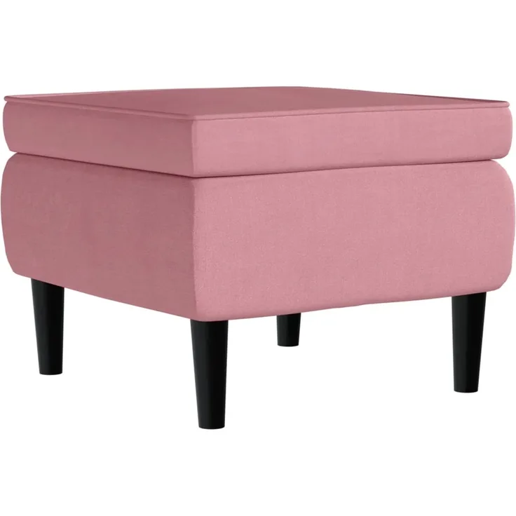 vidaXL Hocker mit Holzbeinen Rosa Samt [329440]