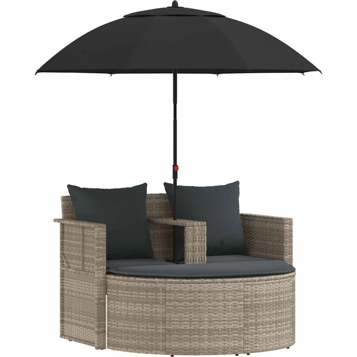 vidaXL Garten-Sofa 8 pcs Hellgrau und Dunkelgrau Poly-Rattan 42025901 – Bild 2