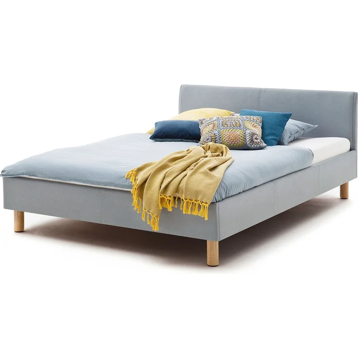 KAWOLA Bett LEO Polsterbett Stoff blau 120x200cm – Bild 3