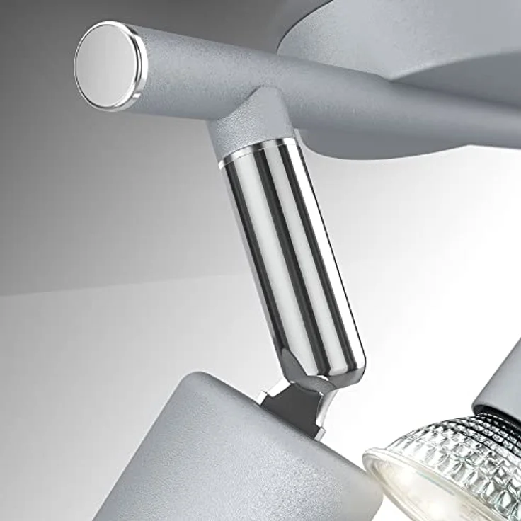 B.K.Licht Deckenleuchte Deckenspot 3x3W 750lm 3000K - 30-01-03-T, LED wechselbar, Titanfarbig Schwenkbar Drehbar GU10 Modern – Bild 8