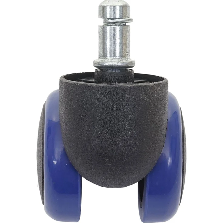 5er-Set Hartbodenrollen HWC-H86, Bürostuhl-Rollen Stuhlrollen, 150kg belastbar Ø 11mm ~ blau – Bild 6