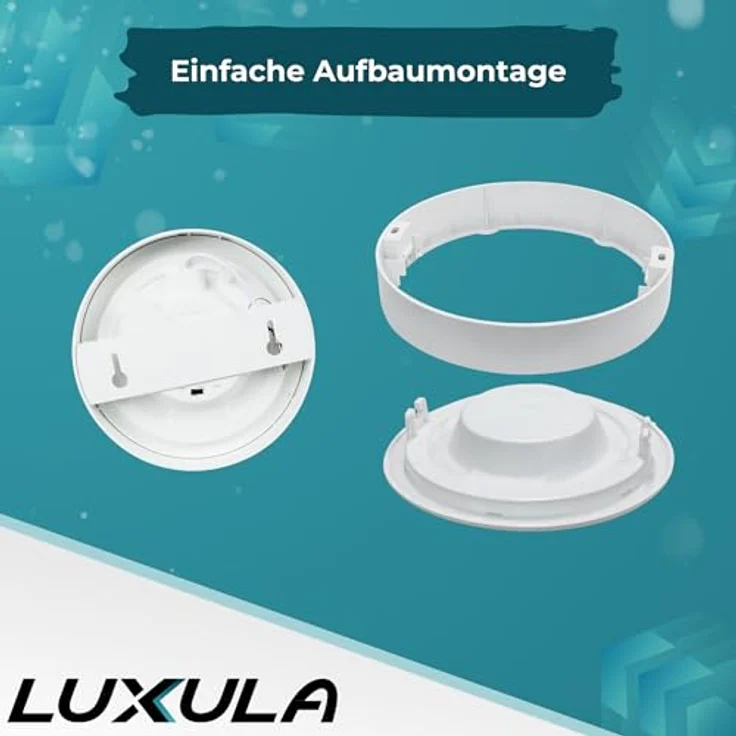 LUXULA LED Aufbauleuchte CIRCLE, 6W 525lm, ø122x35mm, einstellbare Farbtemperatur 3000K-6000K, matt, rund, Spot Aufbaupanel mit Diffusor – Bild 5