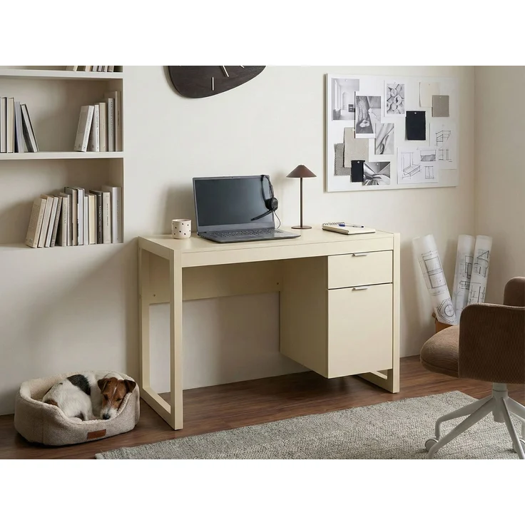 Schreibtisch JOHNSON Hellbeige 112 cm 50 cm – Bild 3