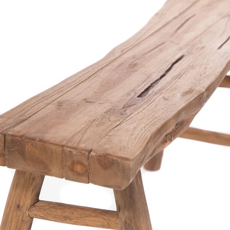 DESIGN DELIGHTS Sitzbank HOLZBANK "MALU 93", Baumkante Massivholz, 93x44 cm, Natur Sitzbank – Bild 5