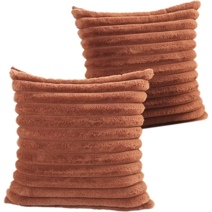 OKWISH Kissenbezüge 2er Set Flauschig Plüsch Deko Dekokissen Sofakissen Zierkissenbezüge, (2 Stück), 45x45cm Sofakissen Couchkissen Bezug Sofa Schlafzimmer Reißverschluss
