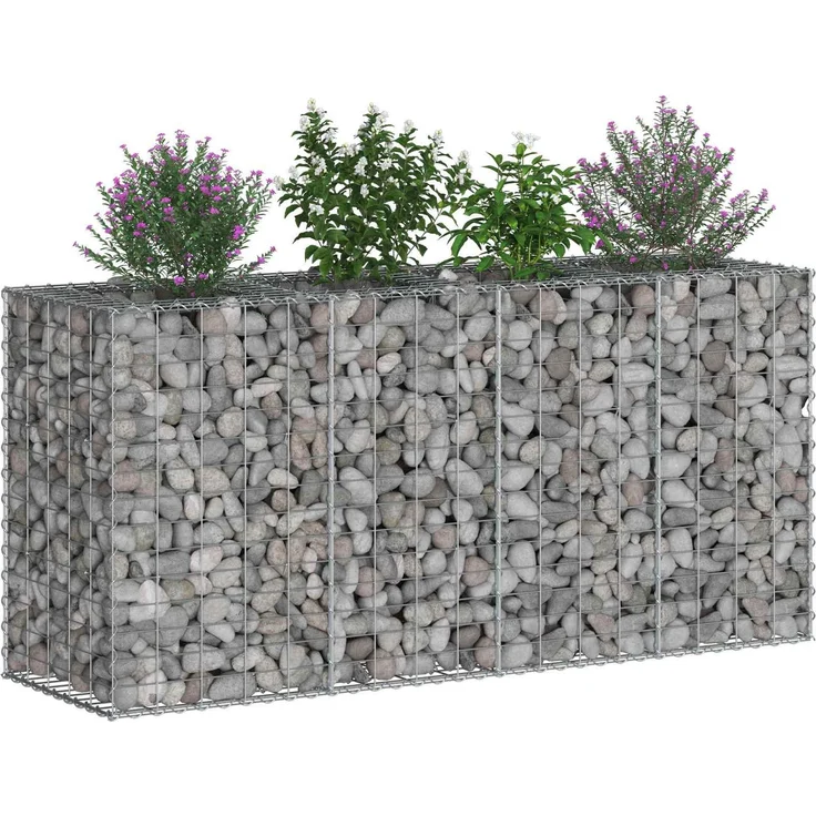 vidaXL Gabionen-Hochbeet 170 x 50 x 80 cm Verzinkter Stahl Silber 42033329 – Bild 3
