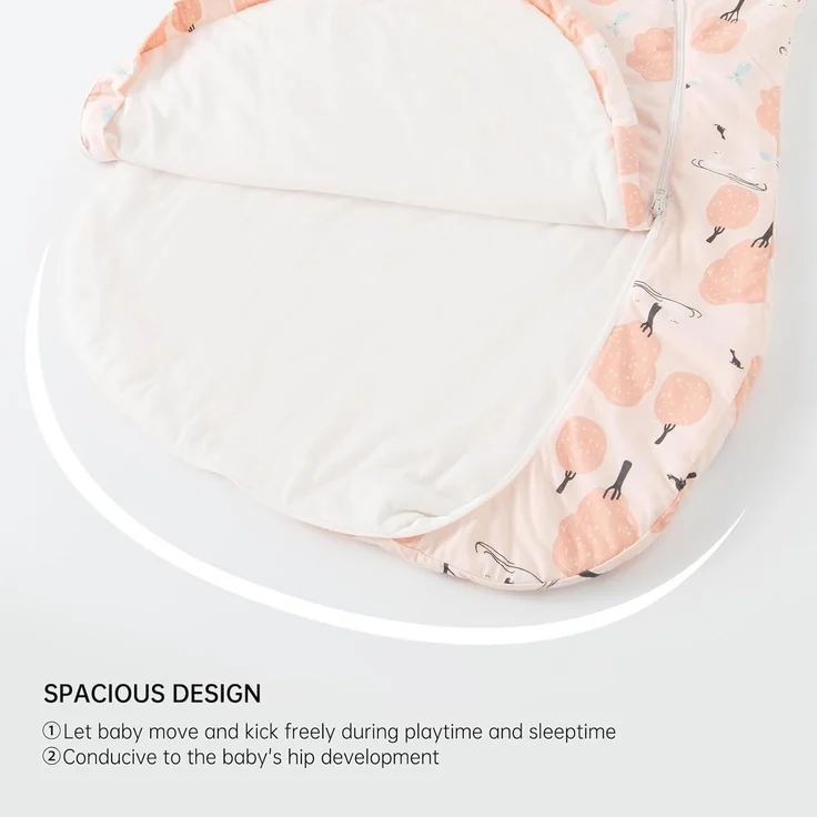 Duomiaomiao Baby Schlafsack, 1x Winterschlafsack, Rosa Wald-2.5 Tog, L/Größe des Babys 85-95cm, Baumwolle – Bild 7