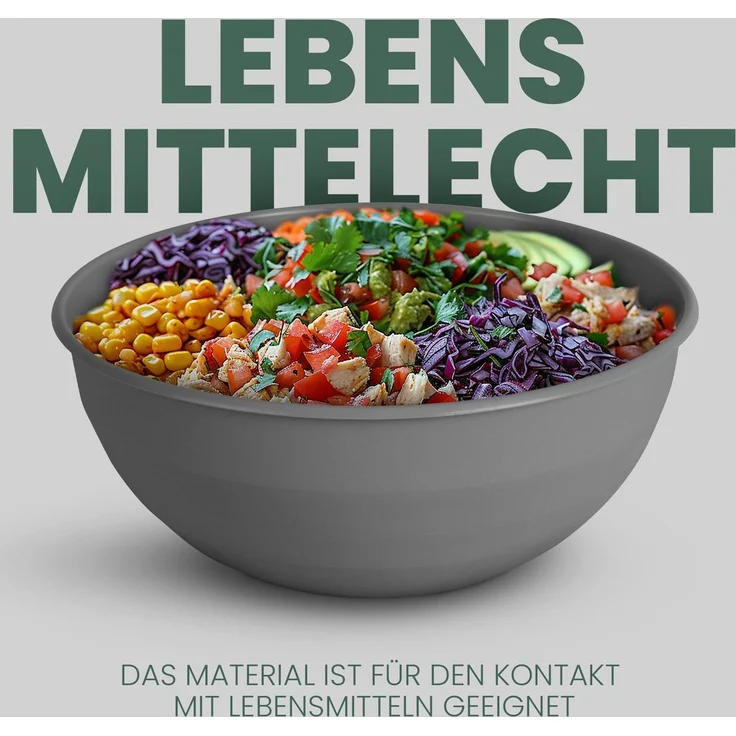 Kunststoff Schüssel Plastikschüssel - BPA Frei ( Ø25,5cm ) Grau 1er-Pack – Bild 5