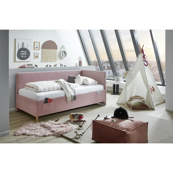 Polsterliege >Cool< Liegefläche 90x200cm, Scala Rose, Stellmaß: 100x90x210cm (BxHxT)