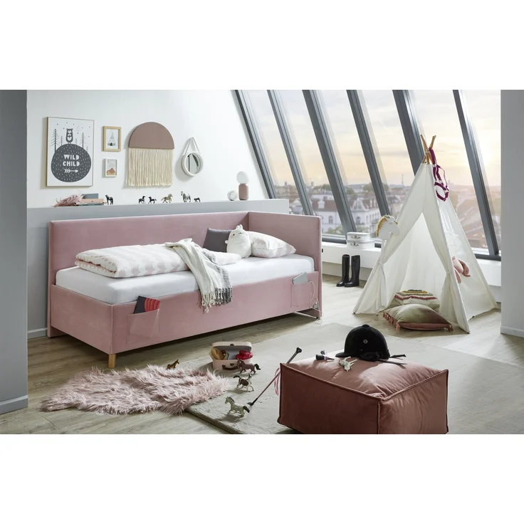 Polsterliege >Cool< Liegefläche 90x200cm, Scala Rose, Stellmaß: 100x90x210cm (BxHxT) – Bild 1