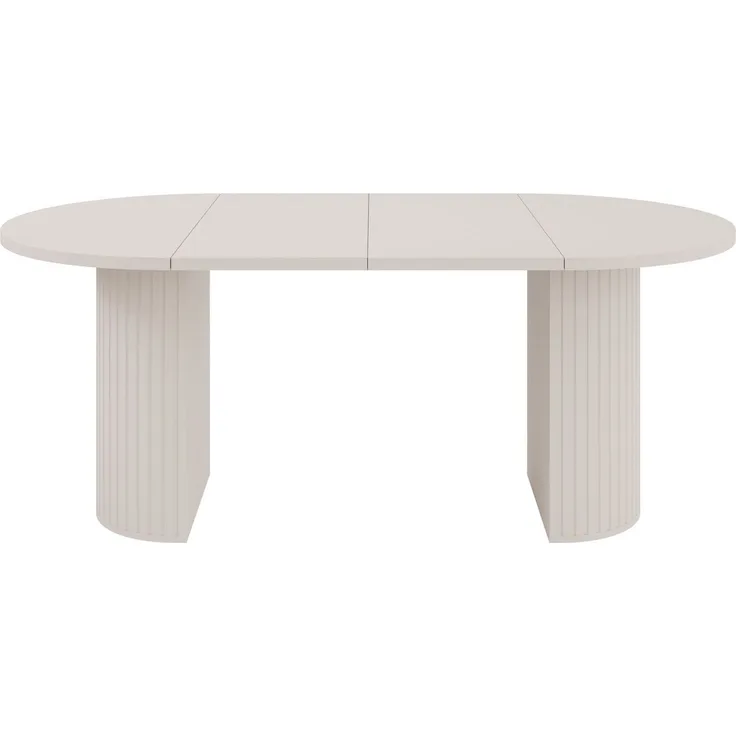 Beautysofa Esstisch ORION ausziehbar 100–188 cm (Modernes geriffeltes Design), geriffelte Tischbeine