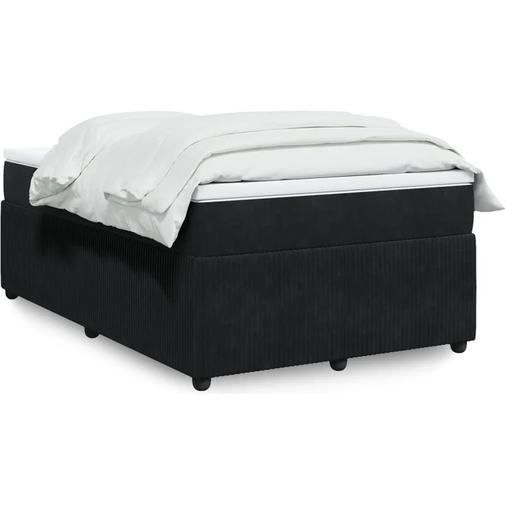 vidaXL Boxspringbett mit Matratze Schwarz 120x200 cm Samt 3285634 – Bild 1