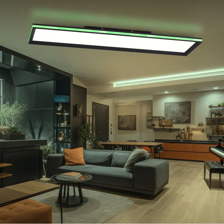 LED Deckenleuchte, Fernbedienung, dimmbar, RGB, L 100 cm – Bild 3