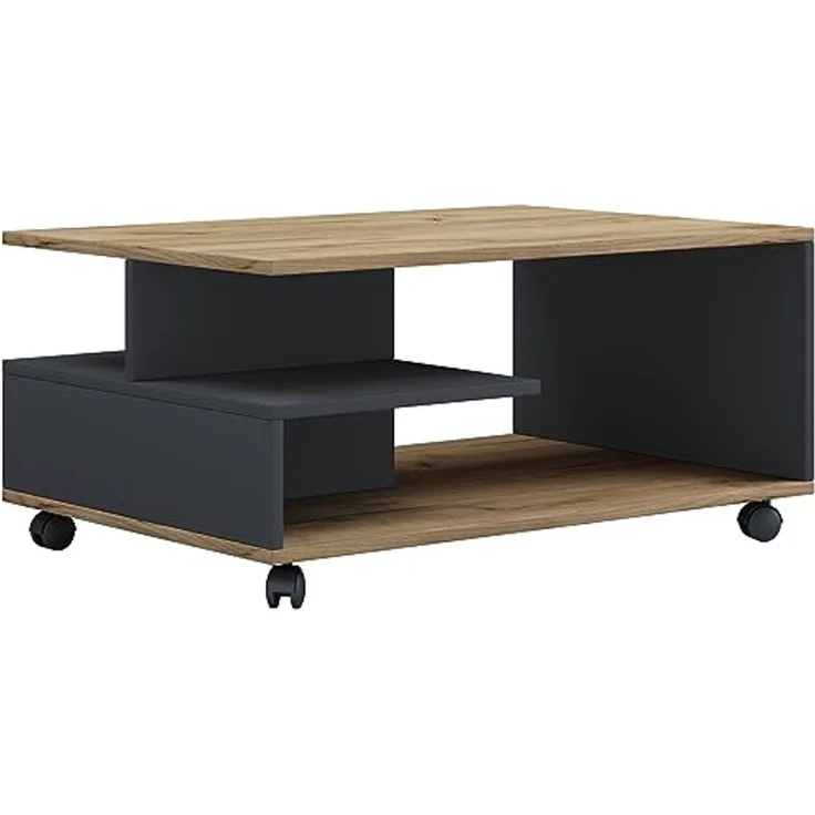 VCM Beistelltisch & Couchtisch Stango 919398 Anthrazit / Honig-Eiche H. 41 x B. 80 x T. 50 cm – Bild 4