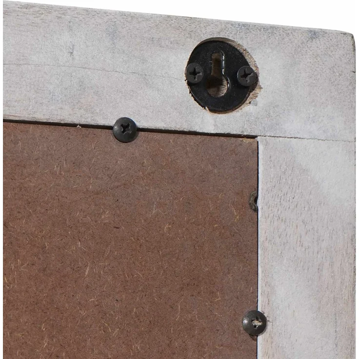 Wandspiegel Rechtwinklig Weiß 70 x 50 cm Massivholz Mango – Bild 6