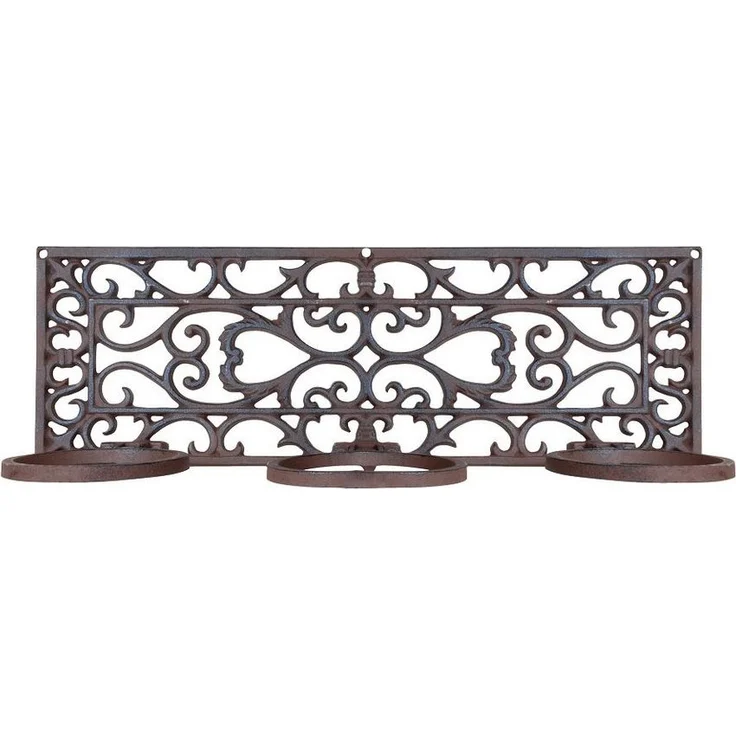 Blumentopfhalter 3er Gusseisen Antik-Braun Pflanzenhalter Wandtopfhalter – Bild 1