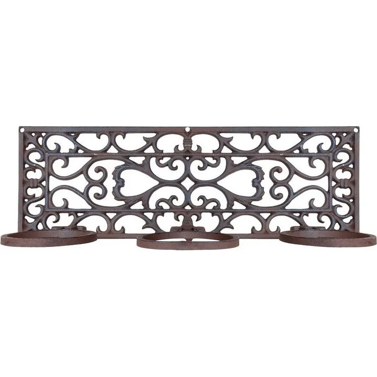 Blumentopfhalter 3er Gusseisen Antik-Braun Pflanzenhalter Wandtopfhalter