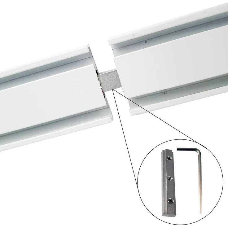 Vorhangschiene "weiß" aus Aluminium, alle Längen bis 480cm möglich, Flache Gardinenschiene ( 7mm ), "1- / 2-/ 3- /4-läufig" inkl. Vorhanggleiter – Bild 2
