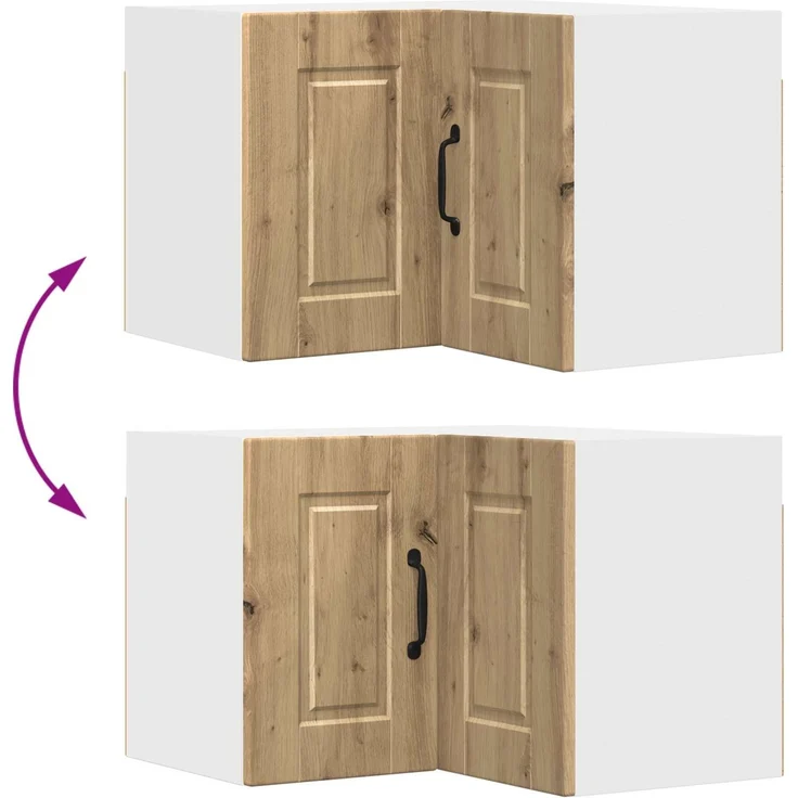 vidaXL Wand-Eckschrank PORTO Artisan-Eiche 57 x 57 x 40 cm 885314 – Bild 11