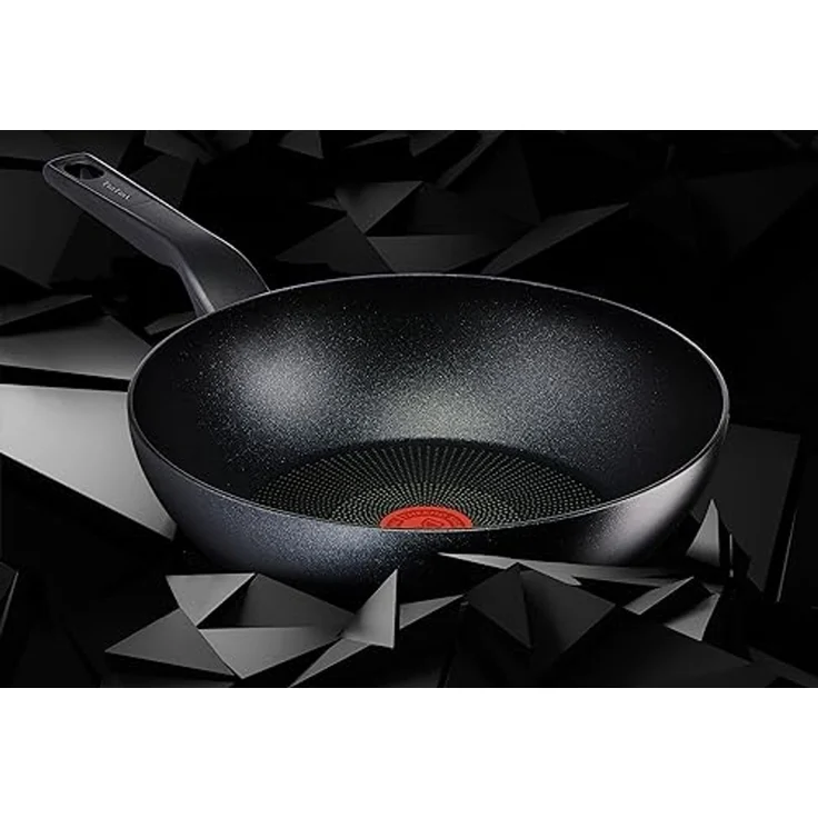 Tefal Wok Titanium Force Wok-Pfanne, Induktion, Ø 28 cm, Aluminium, extra haltbare Antihaft-Beschichtung, Thermo Signal, tiefe Form – Bild 6