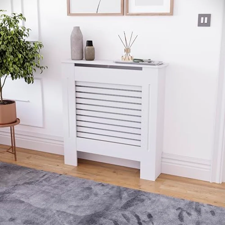 Vida Designs Milton Heizkörper-Abdeckung, moderner, weiß-lackierter Schrank aus mitteldichter Faser-Platte, klein – Bild 7