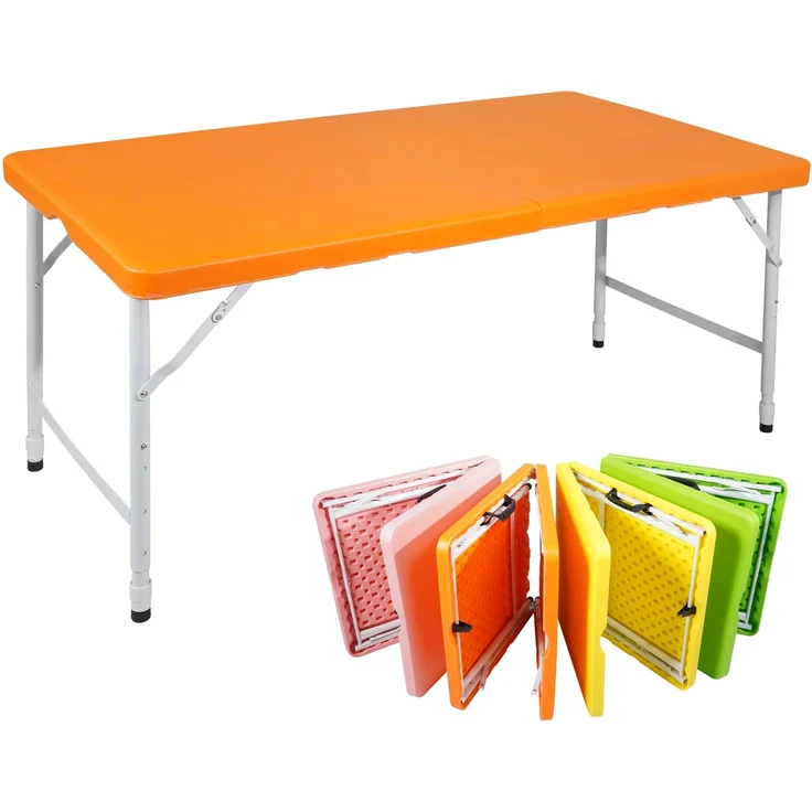 Abrihome Gartentisch 25 cm höhenverstellbar mit 135 kg Tragkraft, Orange, 74x61x125 cm – Bild 2
