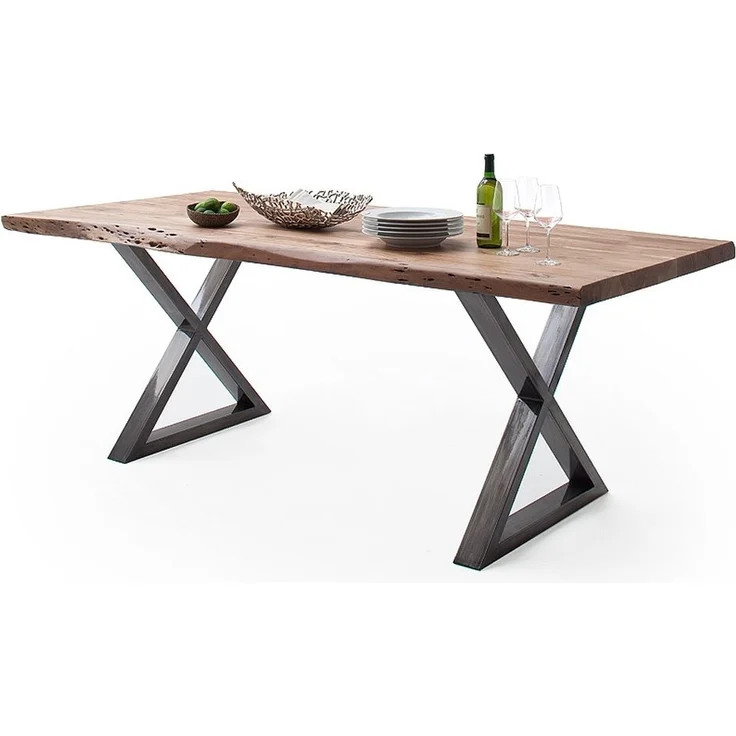 Baumkantentisch >Calabria< in Akazie natur / antik - 240x79,5x100 (BxHxT) – Bild 3