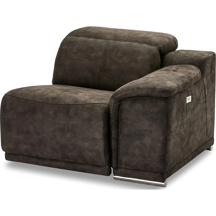 Ibbe Design Modul Sofa Braun Stoff 1 Sitzer mit Armlehne Rechts Elektrisch Verstellbar Relaxfunktion mit mit verstellbare Kopfstütze Alexa, 105 x 102 x 73 cm – Bild 1