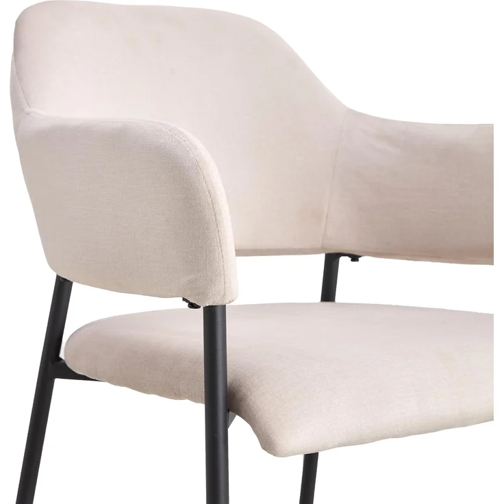 Selsey Azhai - Polsterstuhl Esszimmerstuhl mit Armlehnen, Grau-Beige – Bild 3