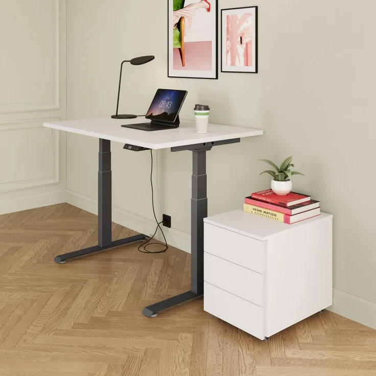 bümö höhenverstellbarer Schreibtisch Gestell, Lite in weiß, elektrisch höhenverstellbar mit Memory-Steuerung - Schreibtischgestell für Bürotisch höhenverstellbar, LXK65M2-W – Bild 8