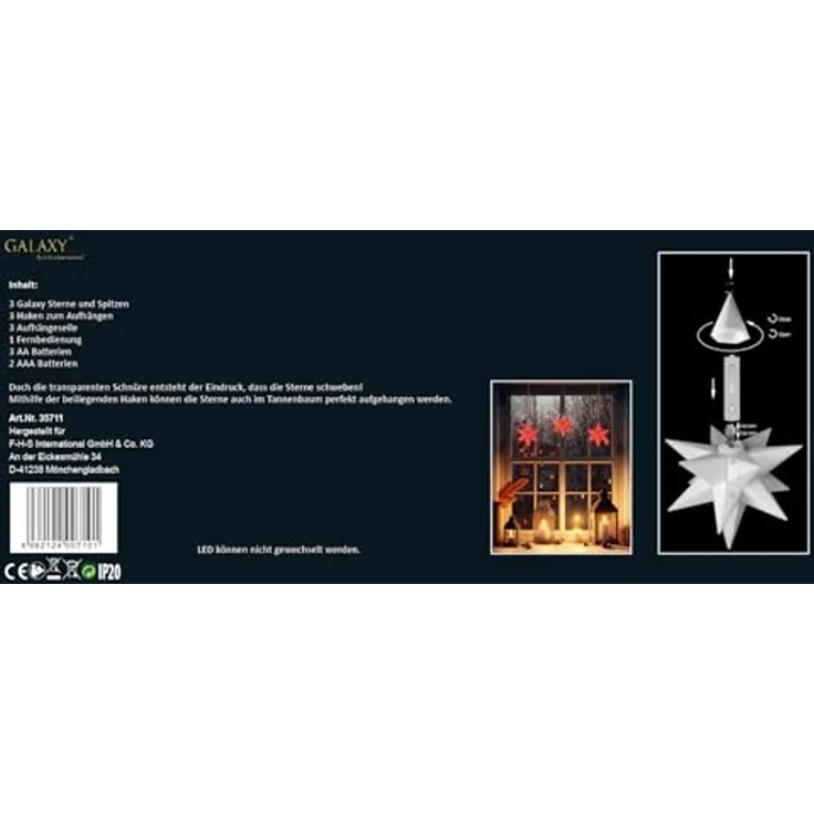 LED-Galaxy-Sterne 3er rot je 8 rot, RGB LED, 6/18T – Bild 5