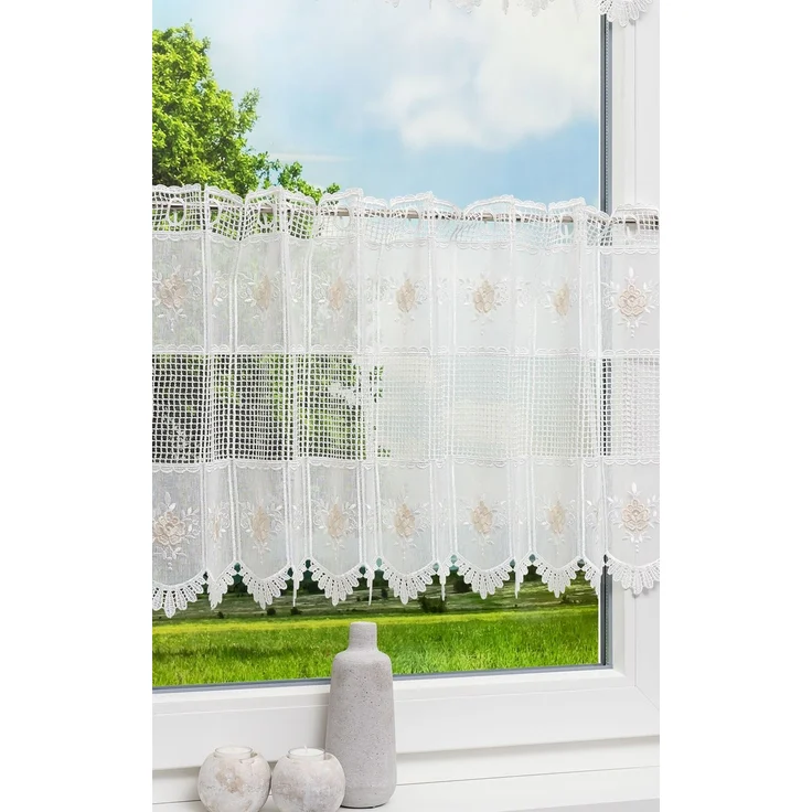 Lysel Scheibengardine Zierblume (Bx H) 144,5cm * 45cm beige/hellbeige – Bild 2